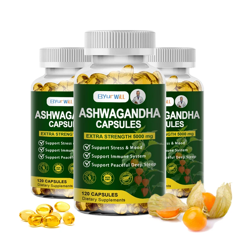 Organic Vegan Ashwagandha Root Capsules, Gluten-Free, Kosher, Non-GMO, Supports Stress Relief, Energy, Deep Sleep, Adjust Mood
