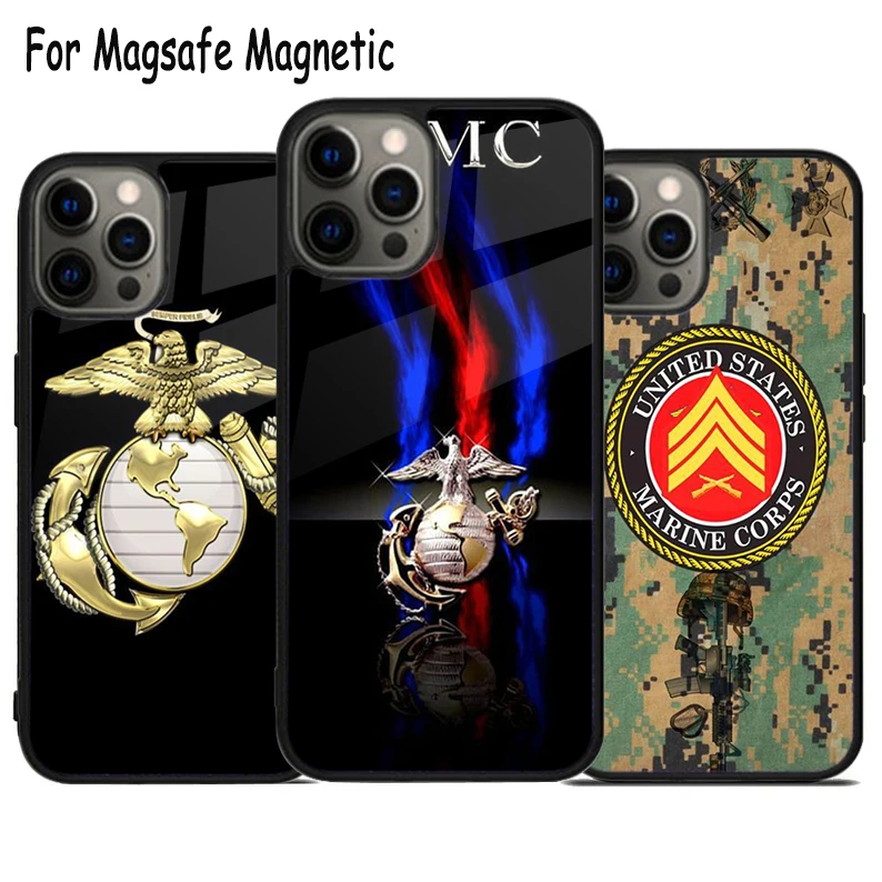 

Чехол для телефона с изображением ветерана Корпуса морской пехоты для iPhone 17 Air 15 16 16e 14 13 11 12 Pro Max Plus, магнитный чехол-бампер Magsafe