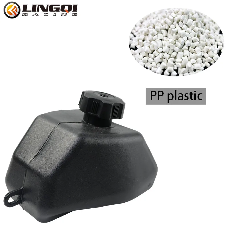 LINGQI RACING Motorcycle Gas Petrol Fuel Tank With Cap Black Plastic Oil Cans Tanks For Mini ATV Quad Off Road Vehicle Parts