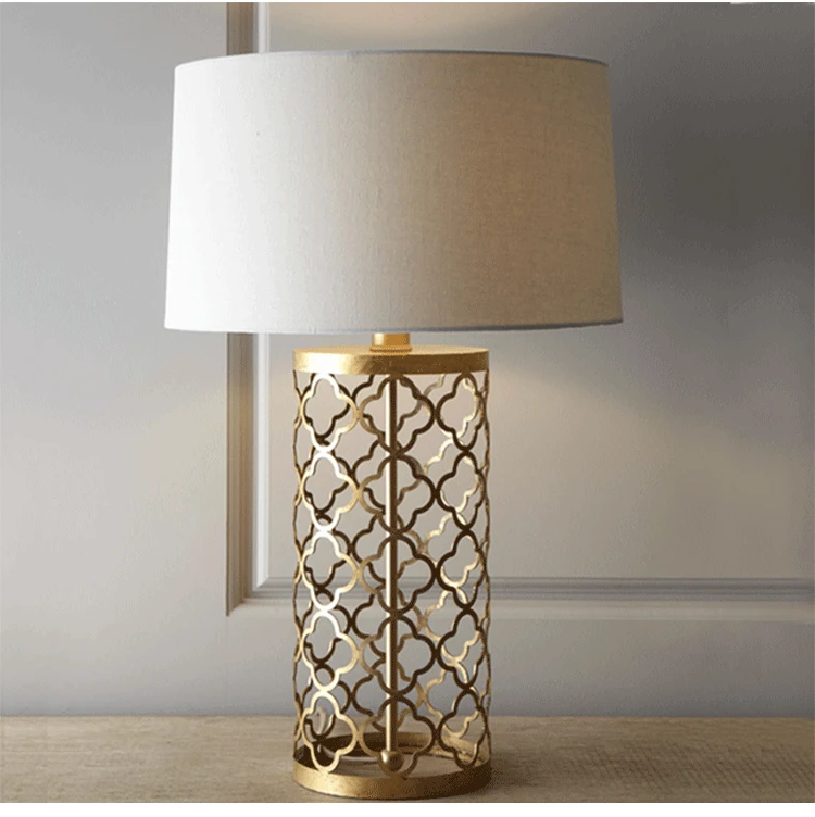 

American Gold Iron Art Hotel Table Lamp European Retro Luxury Creative Art Living Room Bedside Lamp