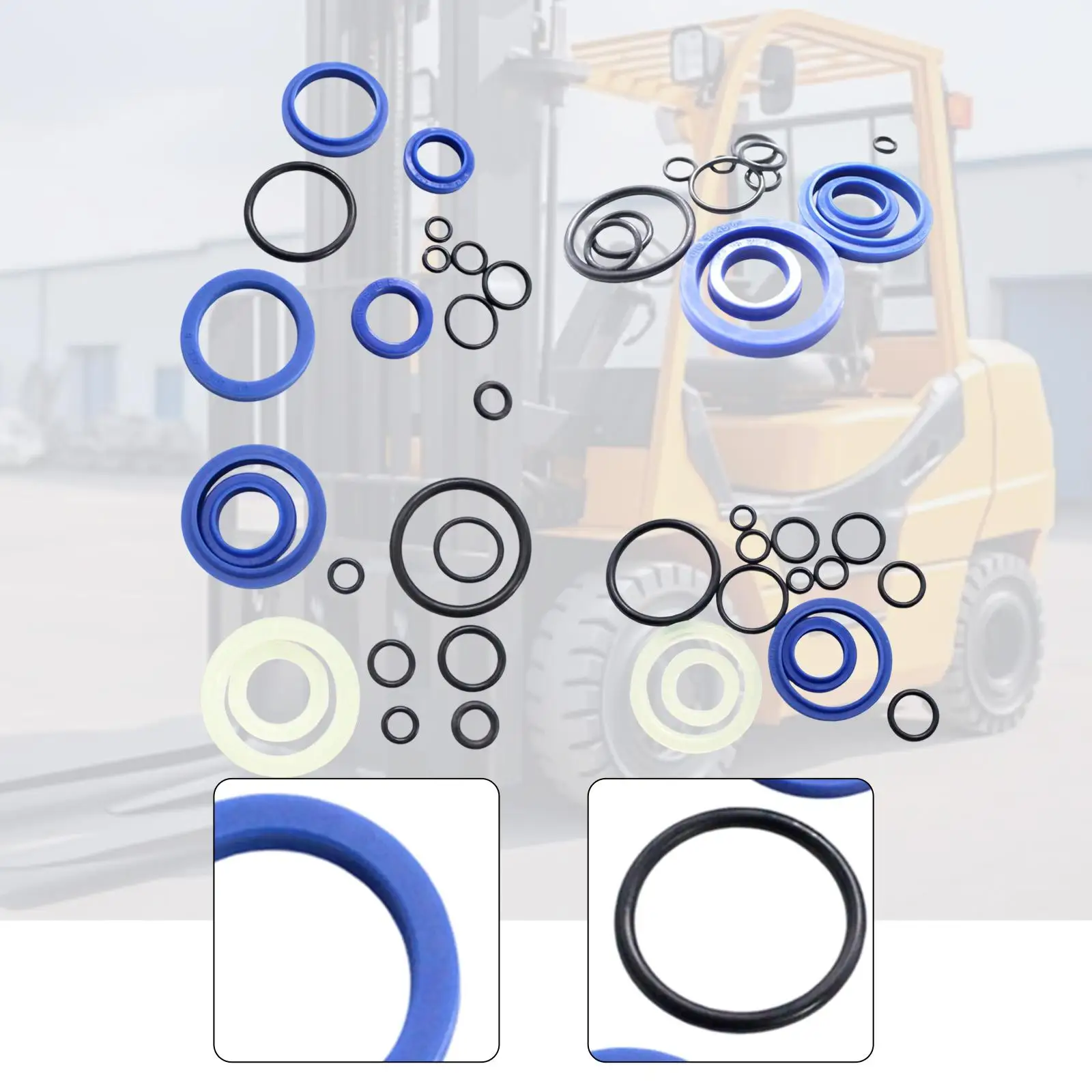 Kit de Accesorios de Reparación de Retenes de Aceite y Juntas Tóricas de Goma para Bombas Hidráulicas de Transpaletas Manuales
