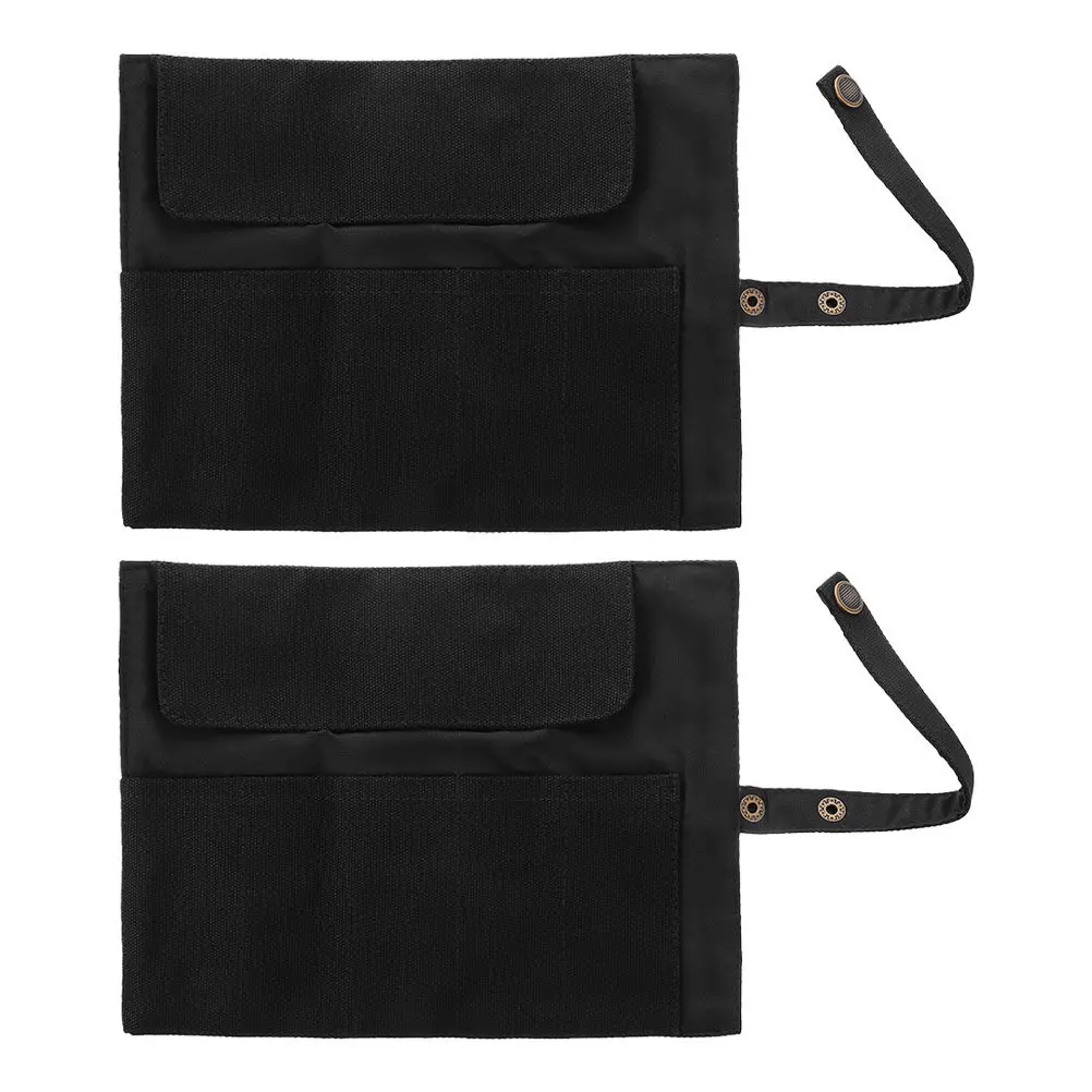 2Pcs Solid Color Canvas Watch Storage Roll Organizer Bag Travel-Friendly Slim Design Washable Watch Band Storage Bag