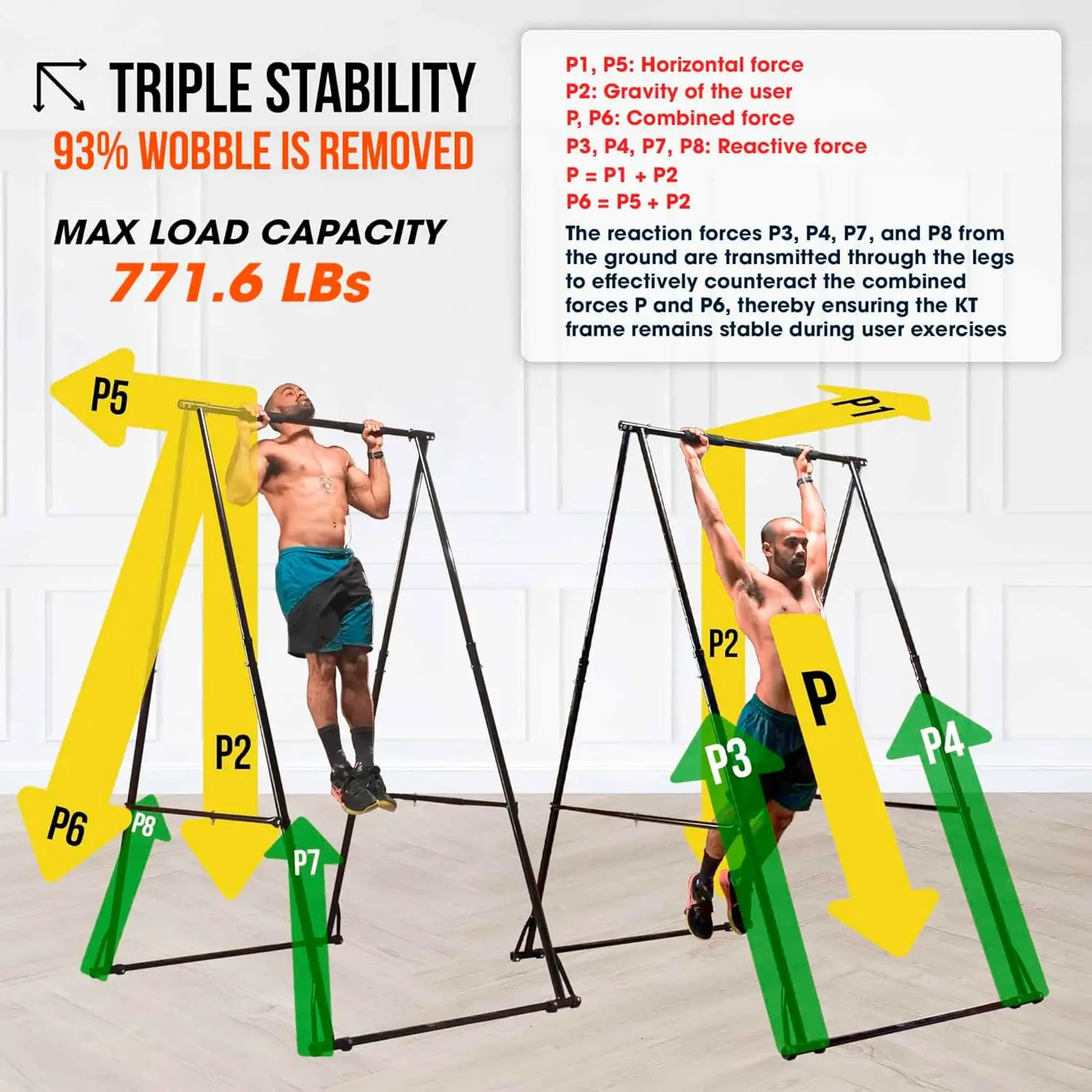 Foldable Free Standing Pull Up Bar Stand Sturdy Power Tower Workout Station For Home Gym Strength Tra