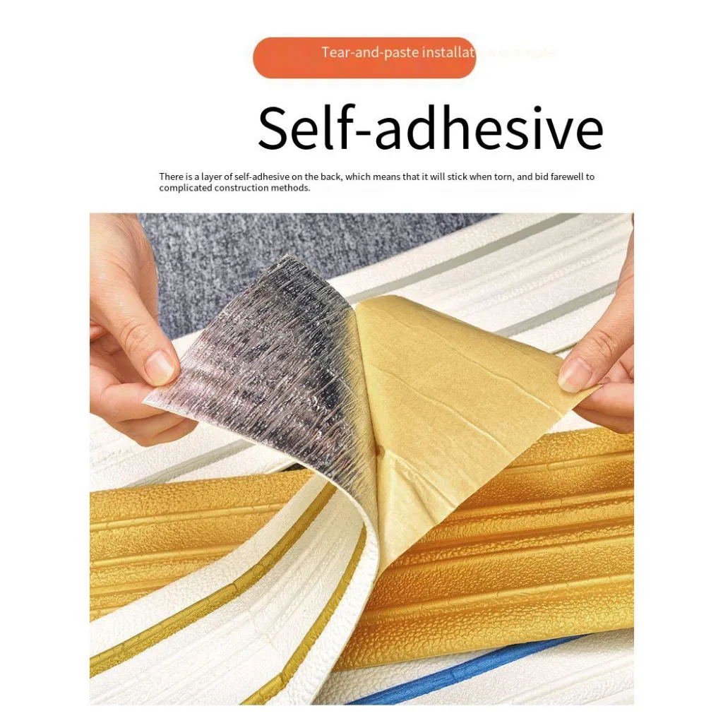 Self Adhesive Foam Wall Corner Strip Foldable Concave Convex Angle Line Waterproof Baseboard Waist Border Stickers