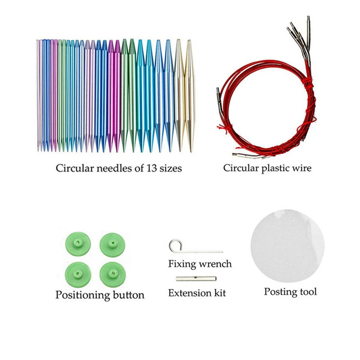 A79G Circular Needle Set Aluminum Oxide Removable and Interchangeable Circular Needle DIY Knitting Tool Sweater Needle Set