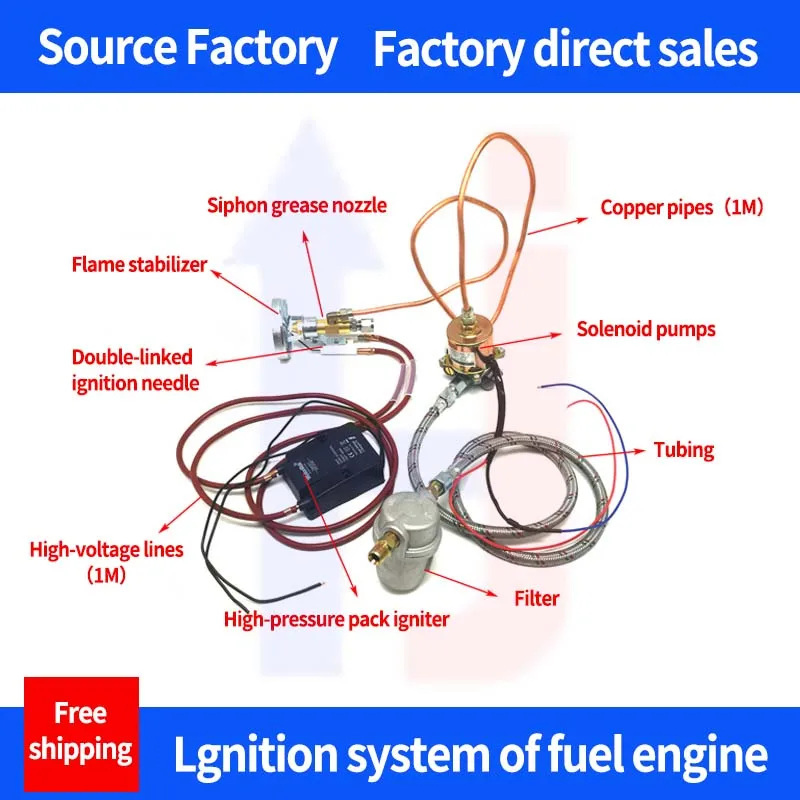 High Voltage Pulse Ignitor Burner Flame Ring Ignition Needle Brass Waste Oil Burner Nozzle Siphon Oil Air Atomizing Nozzle