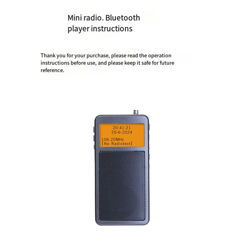 Y45A-Radio Bluetooth Portabel Mini Radio Stereo FM Speaker Bluetooth Nirkabel dengan Jam Alarm