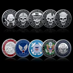 United States Coast Guard Challenge Coin Navy Skull Antique Silvery Plated Commemorative Coins Sailors Skull Souvenirs and Gifts