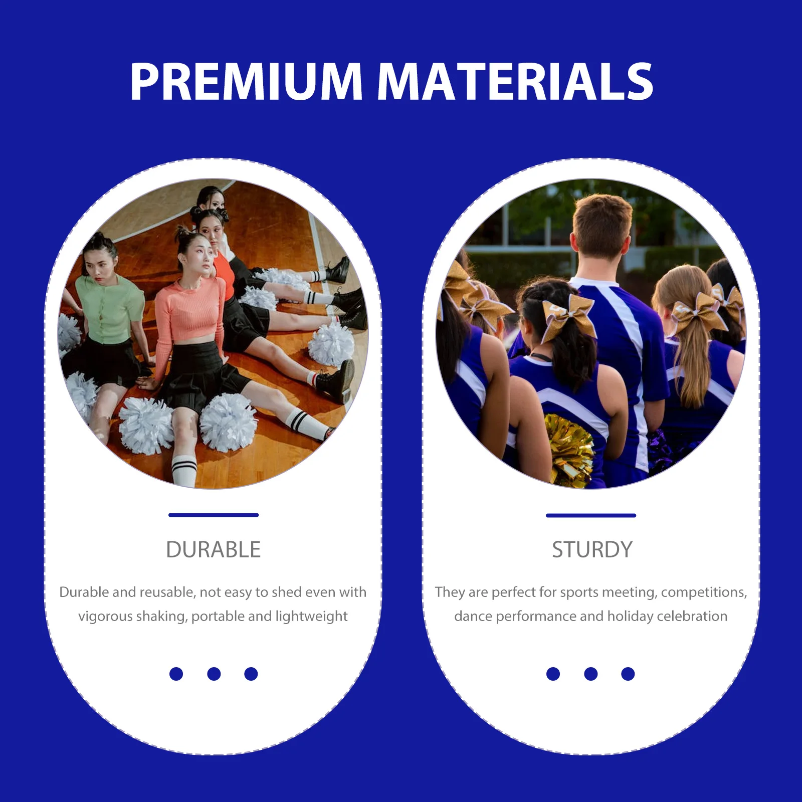 

4pcs Cheerleader Pom Poms Durable Reusable Lightweight Portable For Sports Meeting Dance Performance Holiday Celebration