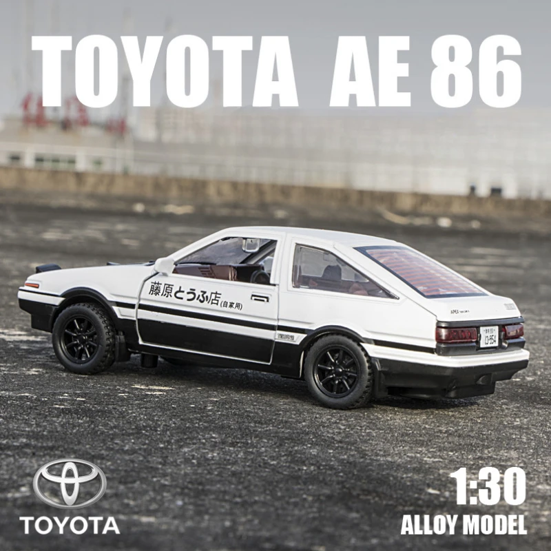 Simulation 1/32 Scale Initial D Corolla AE86 Alloy Car Model Sound and Light Children's Toy Car Collection Miniature Voiture