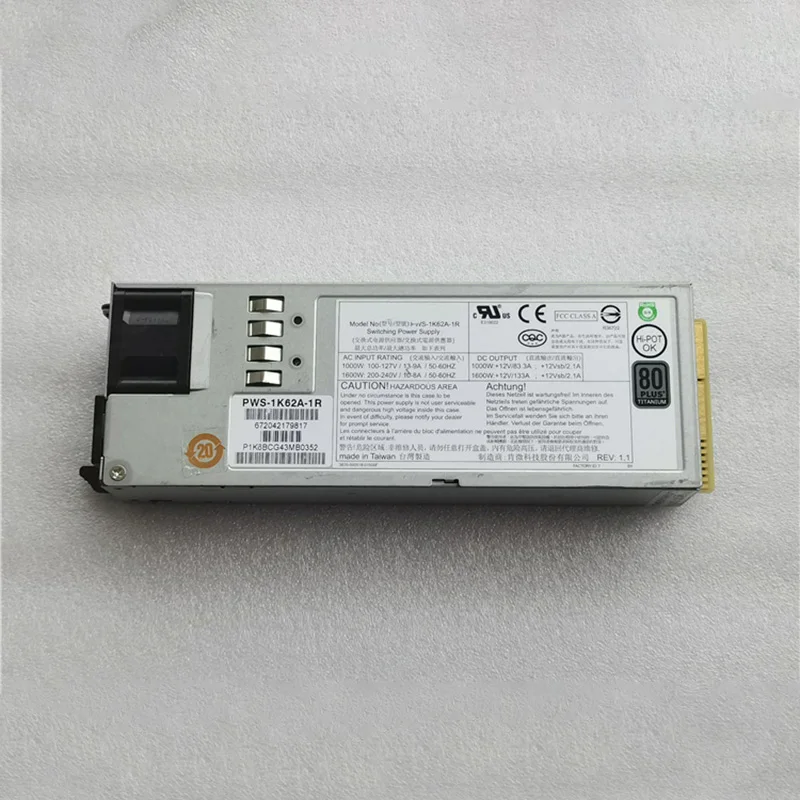 PWS-1K62A-1R 1600W Server Redundant PC Power Supply 80 Titanium High Quality Fully Tested Fast Ship