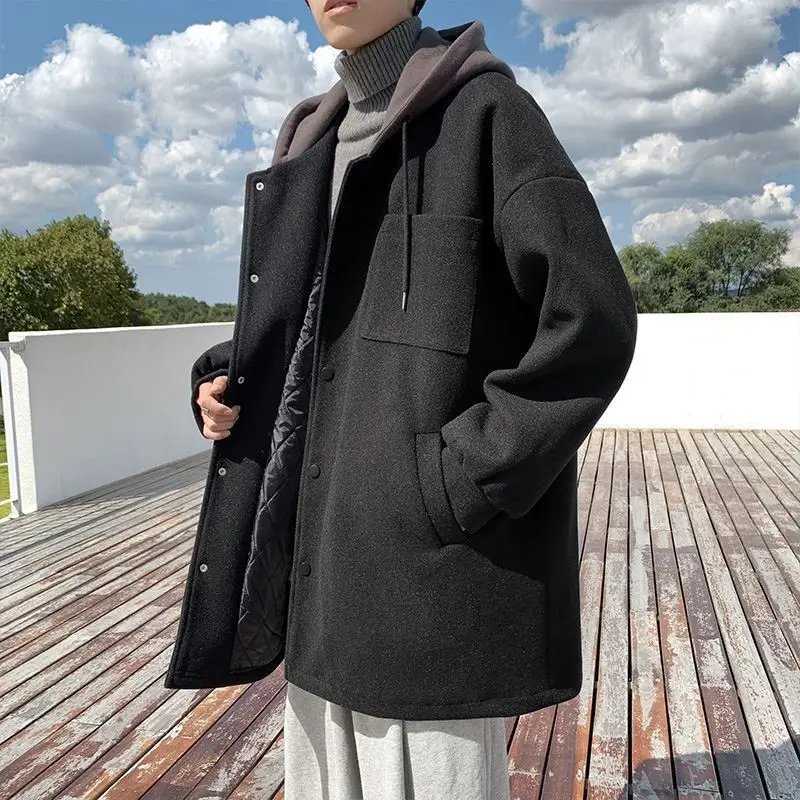 

Wool Blend Turtleneck Top Mans Single Breasted Front Buttoned Buttoning Button Up Simple Clean Basic Essential Pure Fundamental