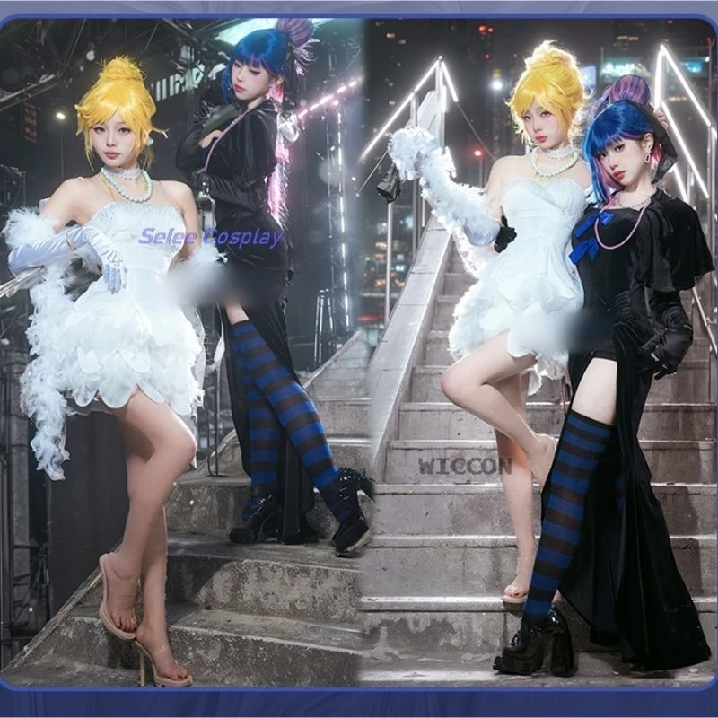 

Anime Panty Stocking Anarchy Cosplay Costume Lolita Fancy Evening Dress Casinos Velvet Gown Halloween Party Clothes Dress up