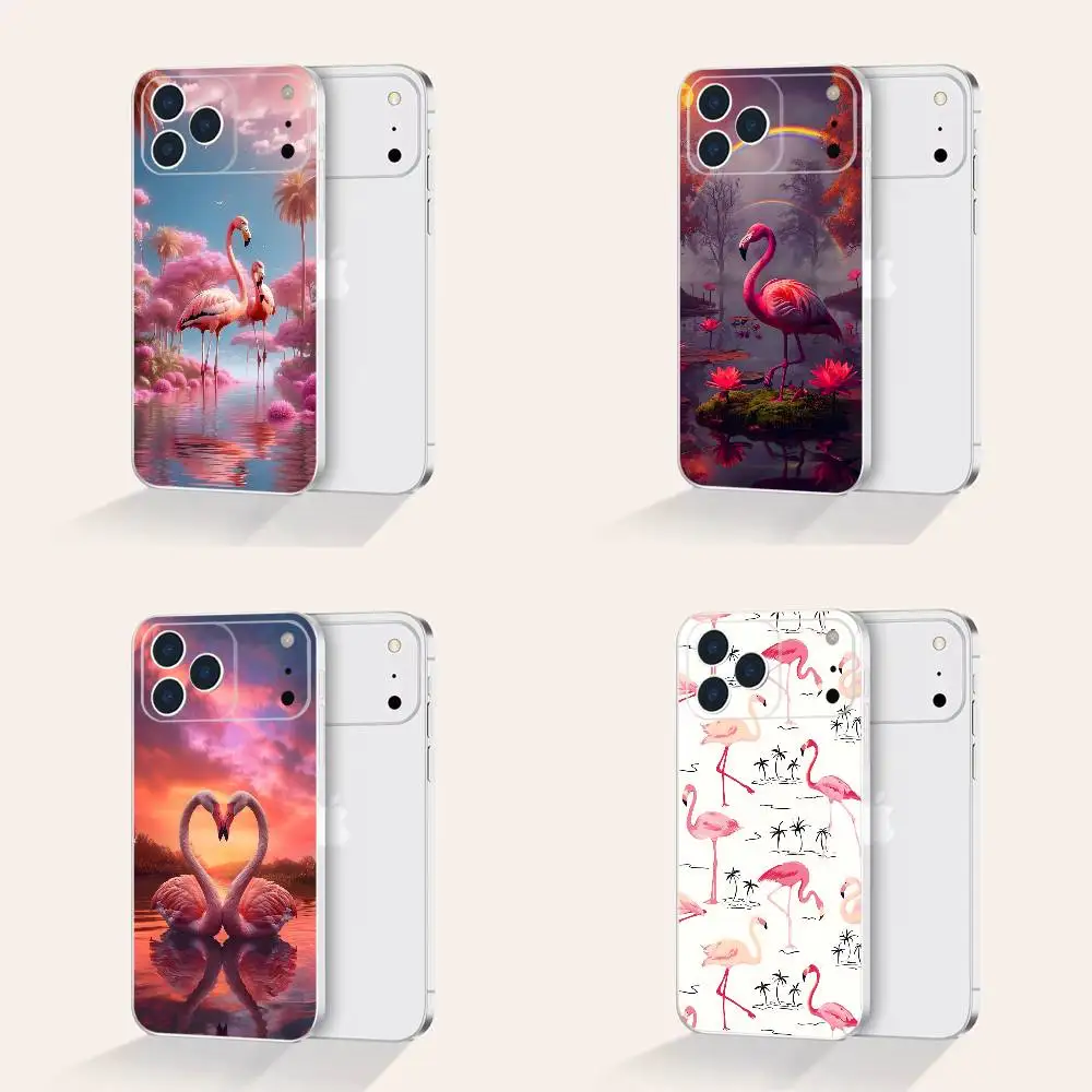 

Flamingos Pink Wildlifes For iPhone 17,16,15,14,13,12,11 Pro,Max,Plus,X,XS,XR,SE4,E Mini Transparent Print Phone Case