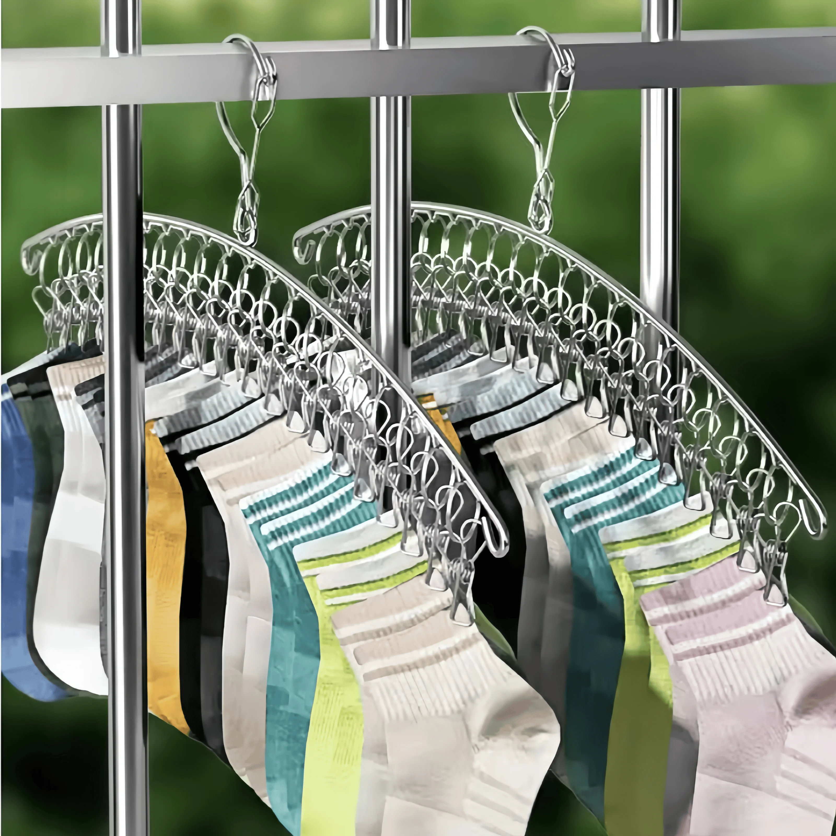 Brazil Stainless Steel Clothes Drying Hanger Windproof Clothing Rack Socks Laundry Airer Underwear Socks Holders Organizer