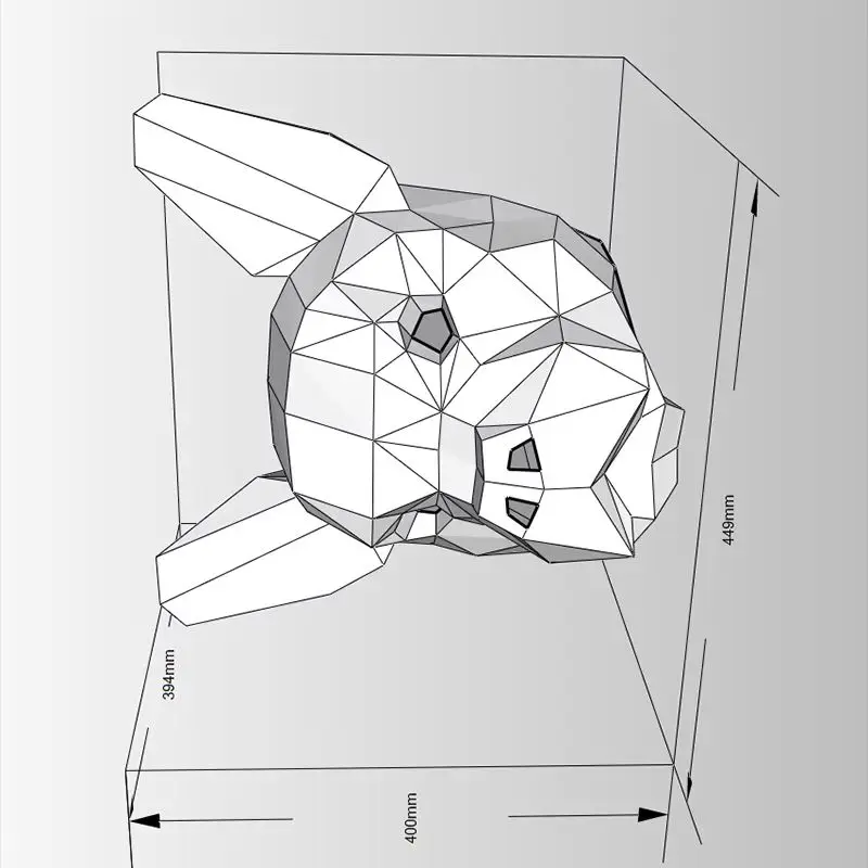 

Носимая маска для французского бульдога, бумажная модель, 3D DIY, головной убор оригами, реквизит для фотосессии, вечерние, выпускной, игрушка для косплея
