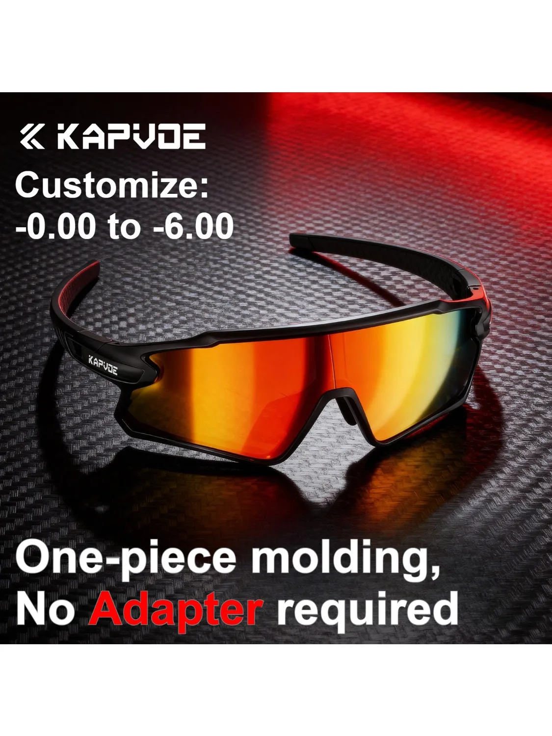 AliExpress SCVCN Kapvoe Prescription Cycling Glasses Sports Sunglasses One-piece molding Customs Sunglasses Sports Bike Goggles for Men Women