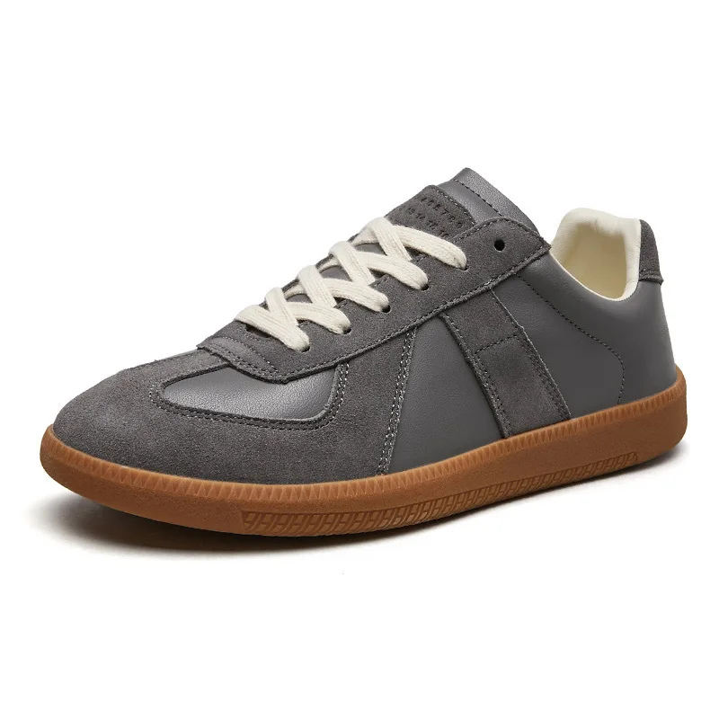 Herren Retro Wildleder Freizeitschuhe Schnürschuhe Flache Skateschuhe Bequeme Rutschfeste Sportschuhe für Männer – Detail 1