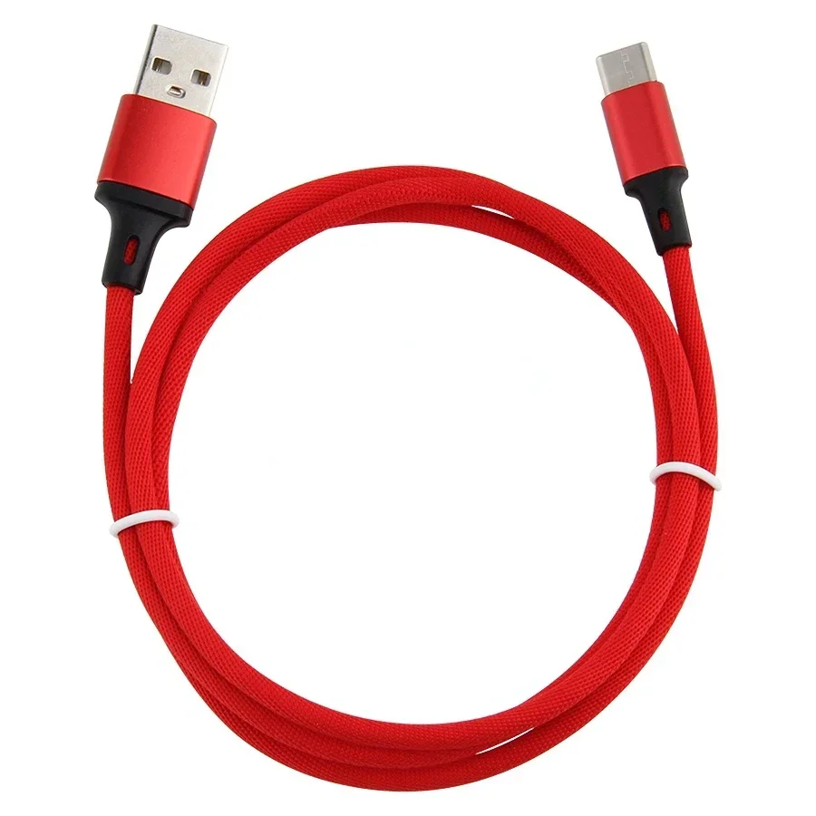 100 قطعة 1 متر نايلون USB نوع C كابل شحن سريع مايكرو مزامنة البيانات شاحن سلك الحبل آيفون سامسونج شاومي الهواتف الذكية