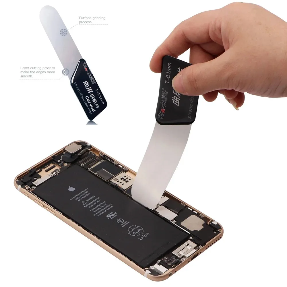 

Набор инструментов Qianli ToolPlus для вскрытия изогнутых LCD-экранов мобильных телефонов: ультратонкие гибкие карты-открыватели из нержавеющей стали для iPhone и iPad