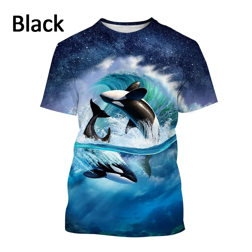 New Dolphin 3D Print T shirt Fashion Rainbow Dolphin Cartoon T shirt Men/Women Hip Hop Harajuku