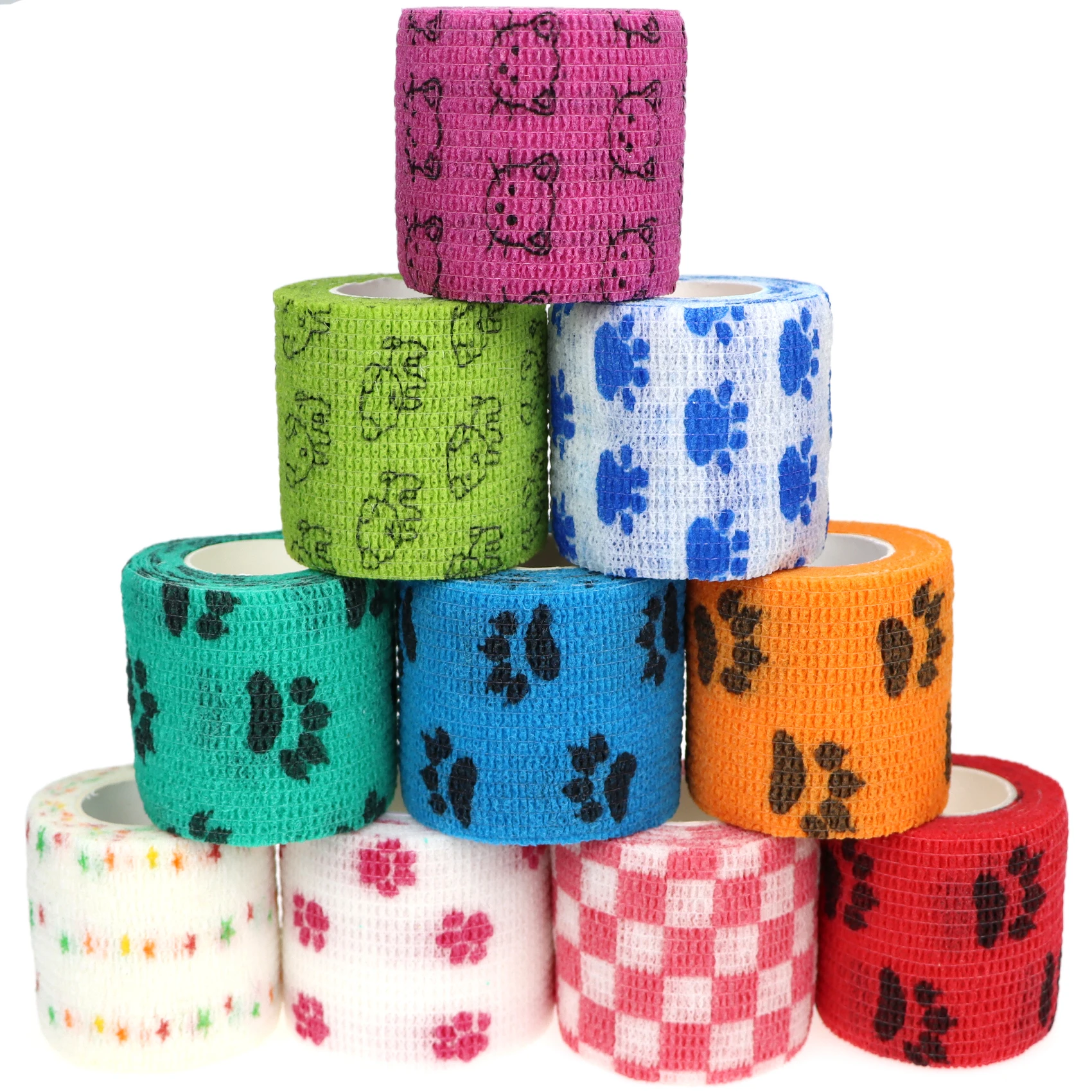 1 piece Vet Wrap Cohesive Bandages Self Adhesive Bandage Wrap Self Adherent Wrap for Dogs Pet Animals Ankle Sprains Swelling