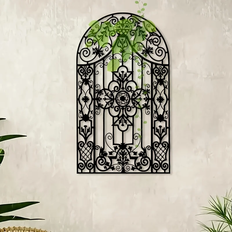 

1 шт. металлическое настенное украшение в форме оконной арки, подходит для украшения прихожей или гостиной в стиле фермерского дома.