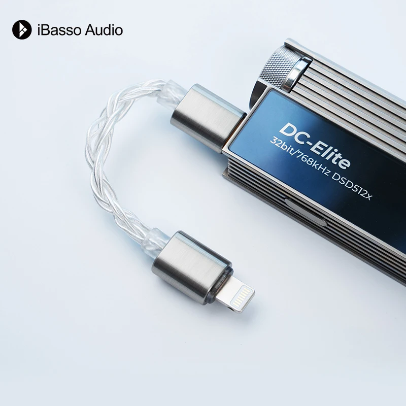 IBasso CB18L USB DAC 케이블 HIFI 오디오 어댑터 케이블 6N 단결정 구리 은도금 C to L 소형 테일 업그레이드 와이어 DAC