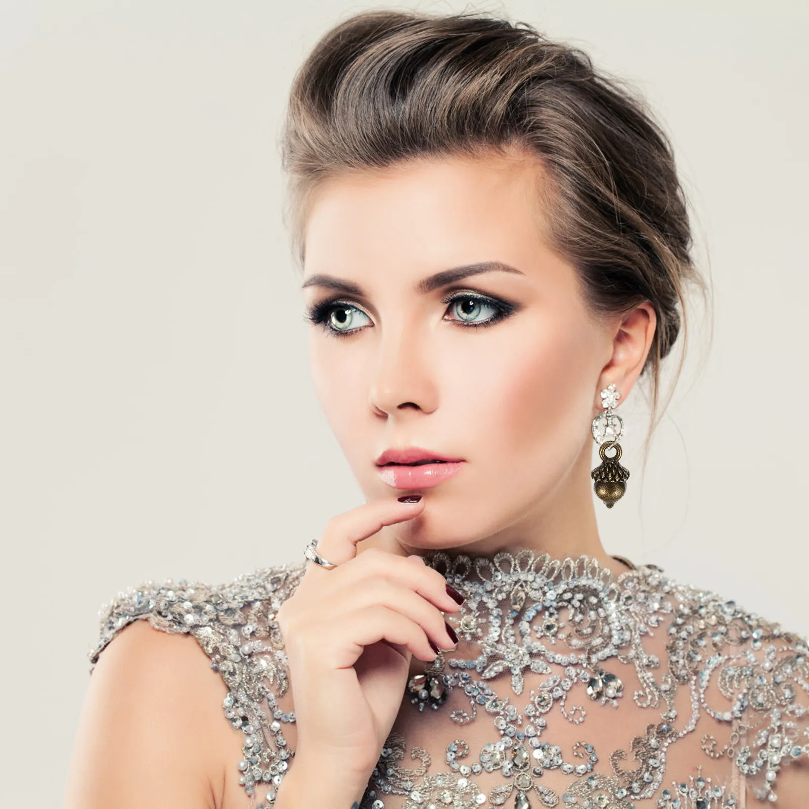 

100Pcs Xmas Acorn Pendant Alloy Charming DIY Bracelet Necklace Pendant Jewelry Accessories Christmas Charms Handmade Craft