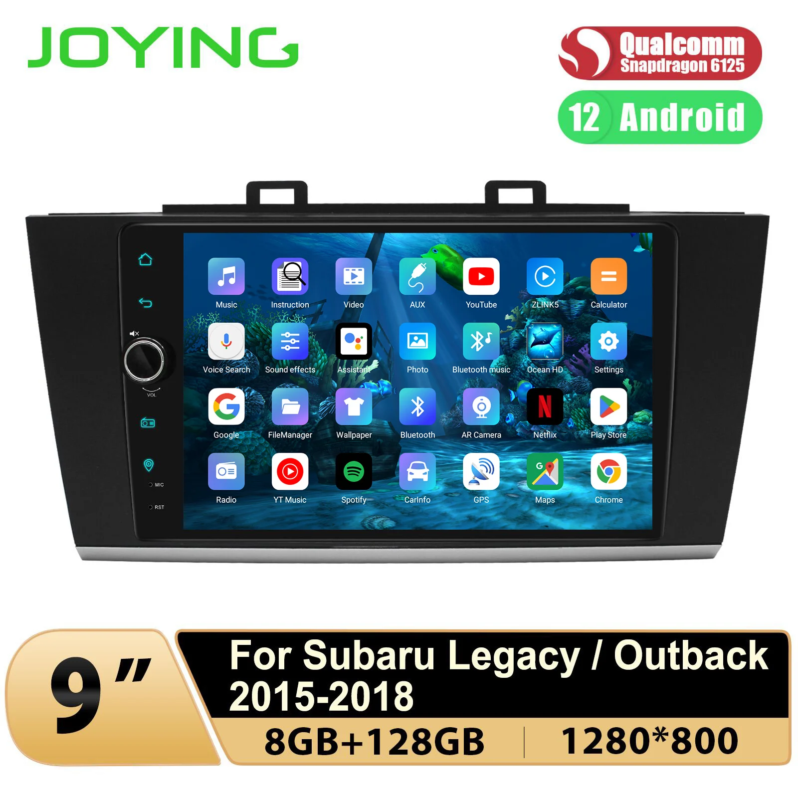 JOYING Plug and Play 9 Inch Car Radio Stereo Head Unit With Carplay Android Auto For Subaru Legacy Outback 2015 2016 2017 2018