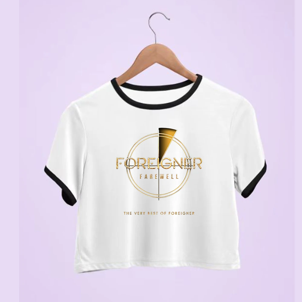 Foreigner Farewell Tour 2024 O-Neck Crop Tops Streetswear Navel Exposed Shirt