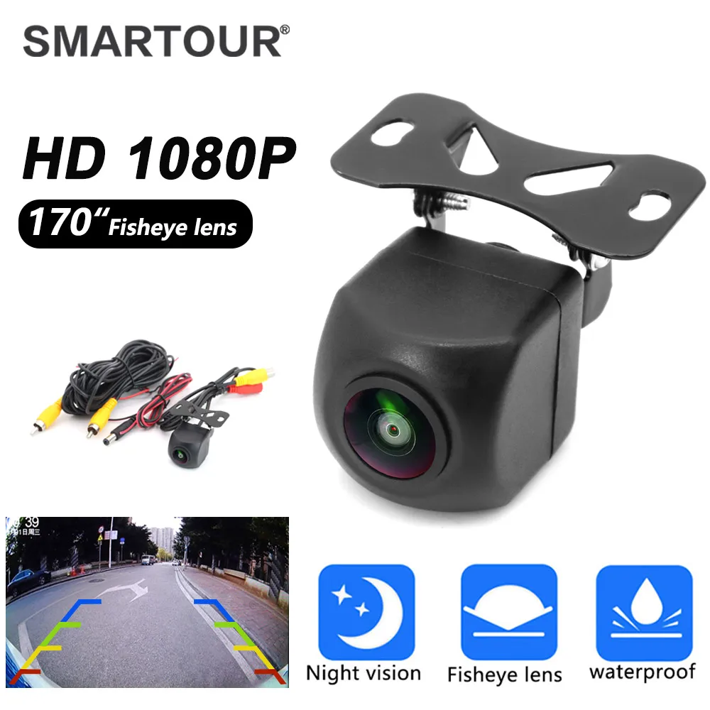 

1080P CCD Vehicle Rear View Camera Car Reverse Black Fisheye Lens Night Vision Waterproof Universal HD Parking Backup Camera