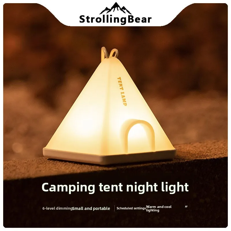 

Wandering Bear Camping Lamp, LED Tent Night Lamp, Bedroom Sleep Light, Ambient Bedside Lamp for Kids Birthday Gift