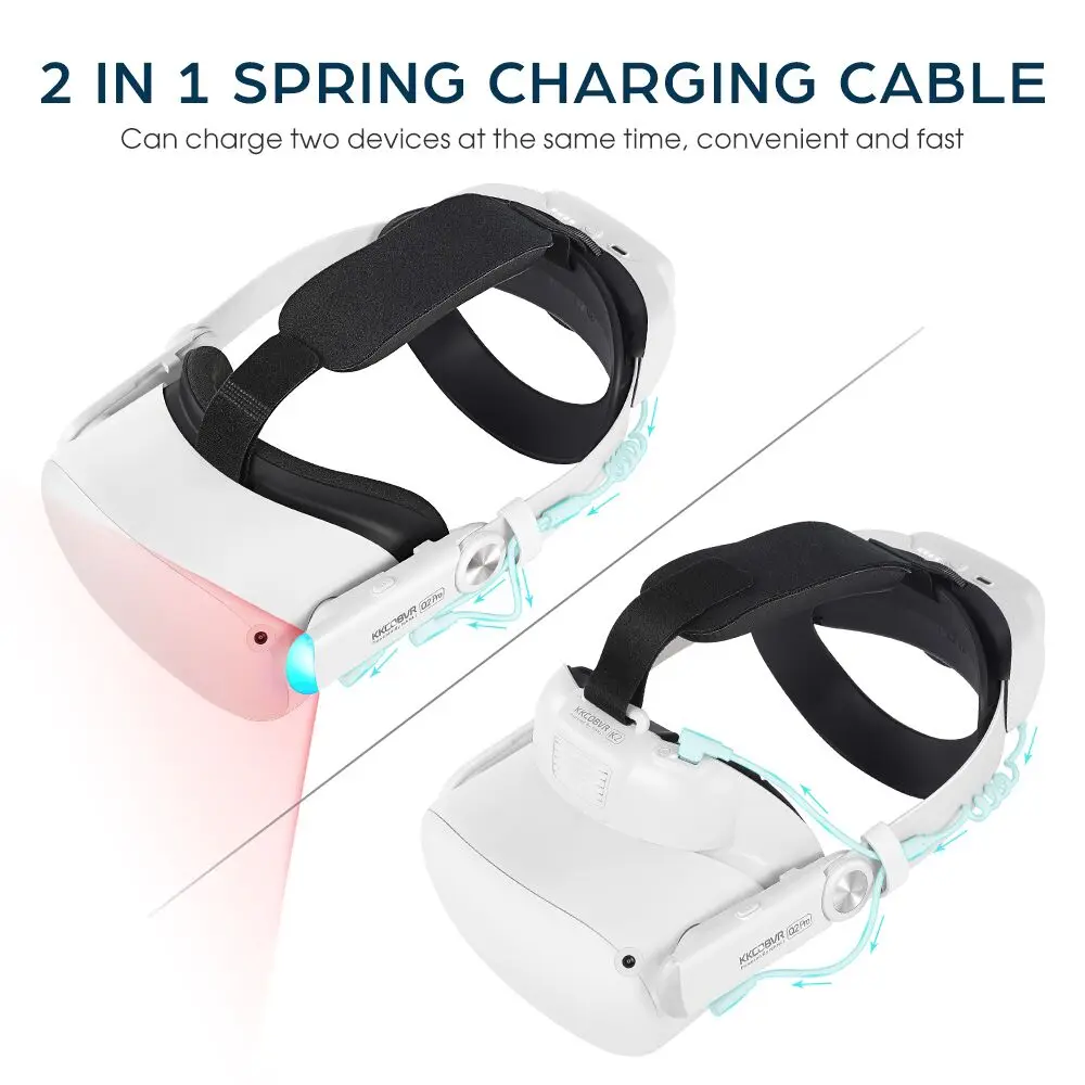 KKCOBVR Q2 Pro cinghia della testa della batteria luce IR integrata per Oculus Quest 2 sostituzione Halo Strap 10000mAh batteria magnetica