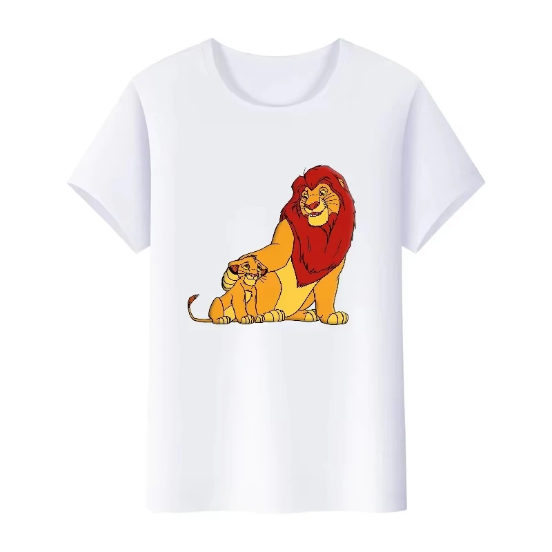 （Miniso) Disney Cartoon The Lion King Simba Tops Women T-Shirts Ladies Tees Summer Short Sleeve Tshirt Y2k Fashion Clothes Tops