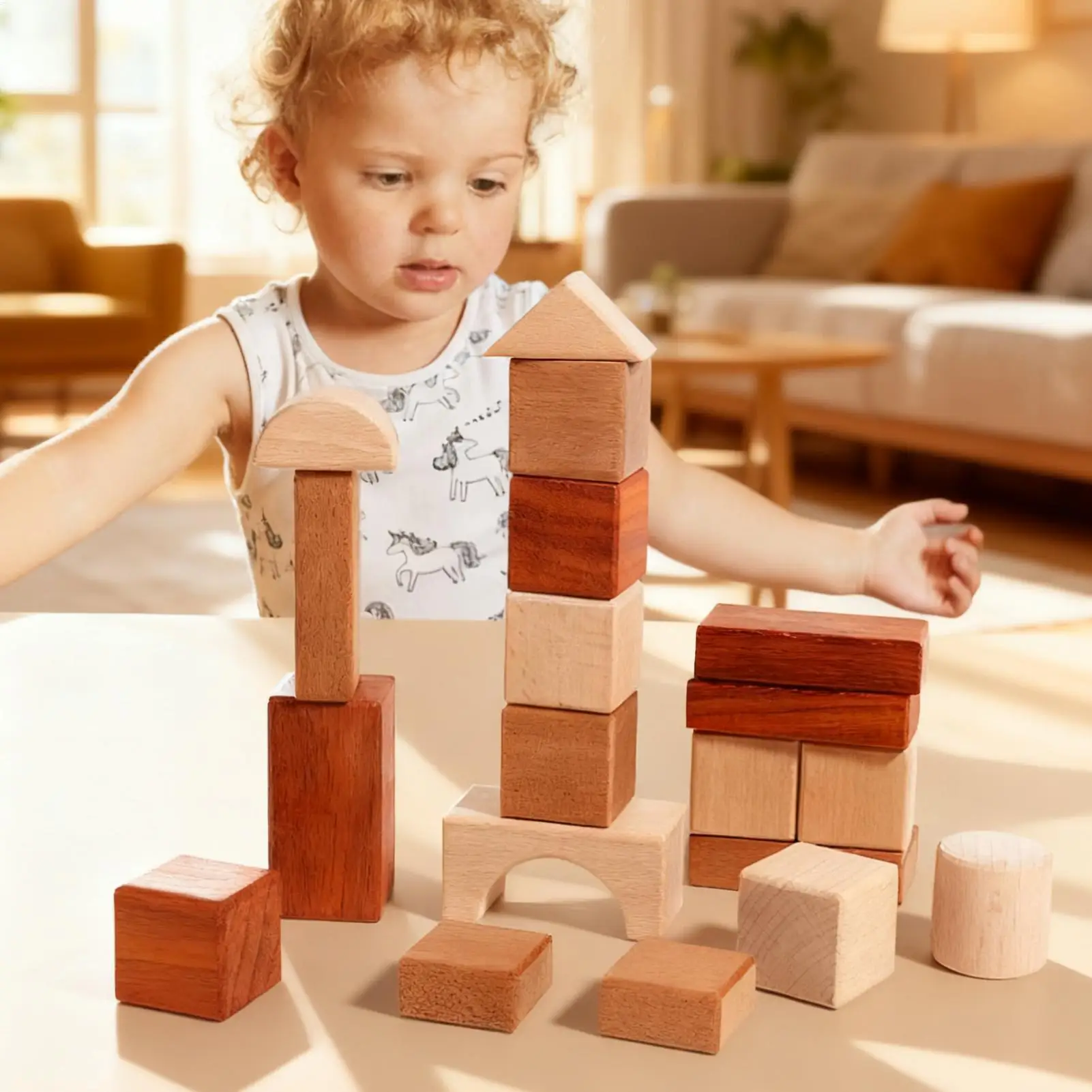 Houten bouwstenen Educatief speelgoed Stapelspel voor kinderen van 5-7 jaar Jongens Meisjes Thuis Kinderkamer Klaslokaal School Kleuterschool