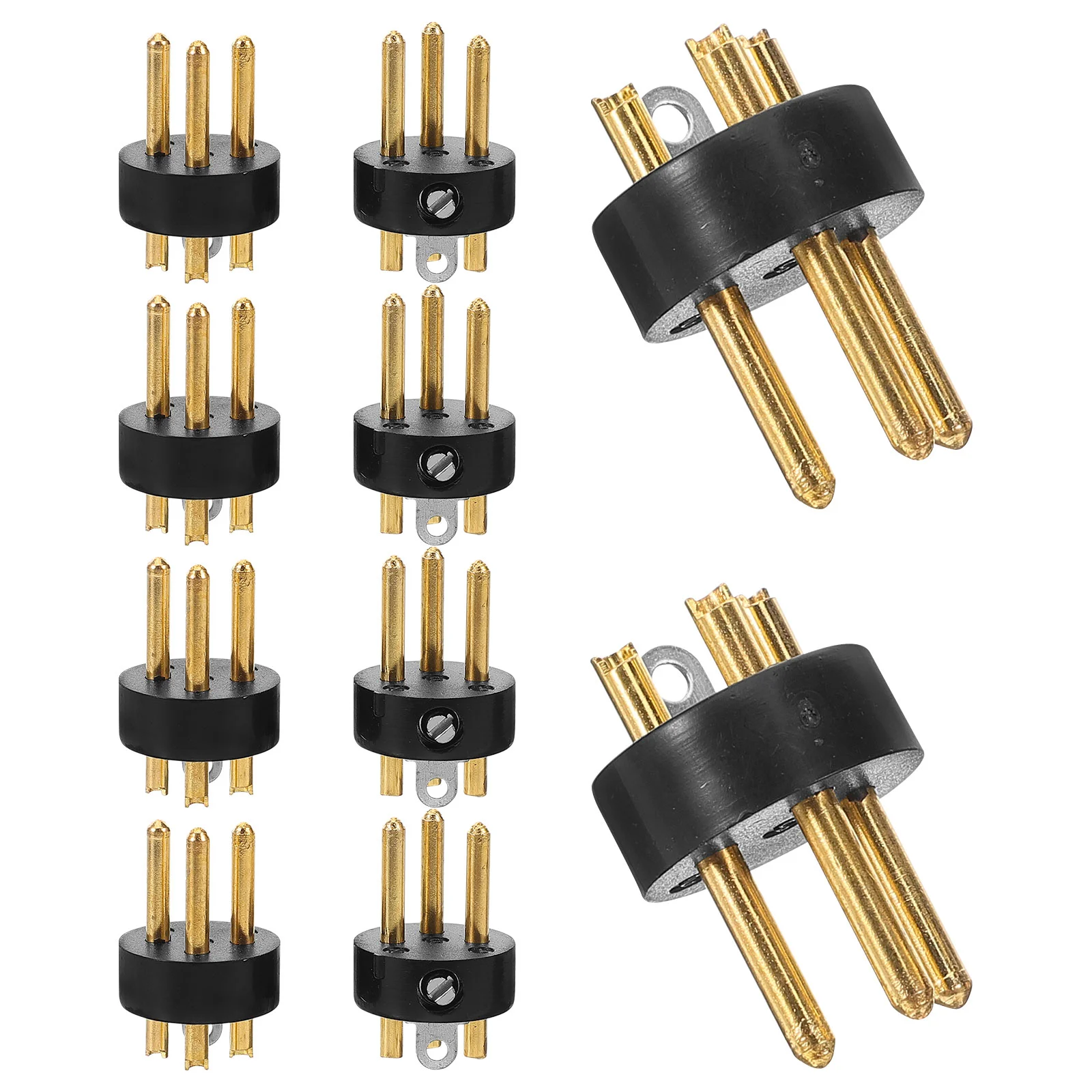 10pcs Replacement Mic XLR Plugs 3-pin Connectors Microphone Audio Adapters Three-Pin Plug for Microphone