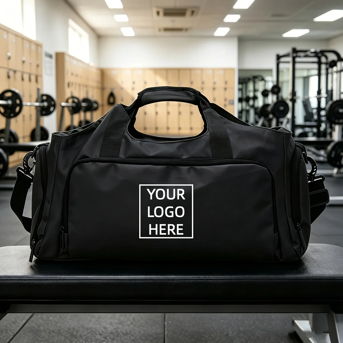 Personalized Custom Photo Logo Text Gym Duffel Bag Large Capacity Travel Sports Bag with Shoe Compartment Wet Dry for Men Women