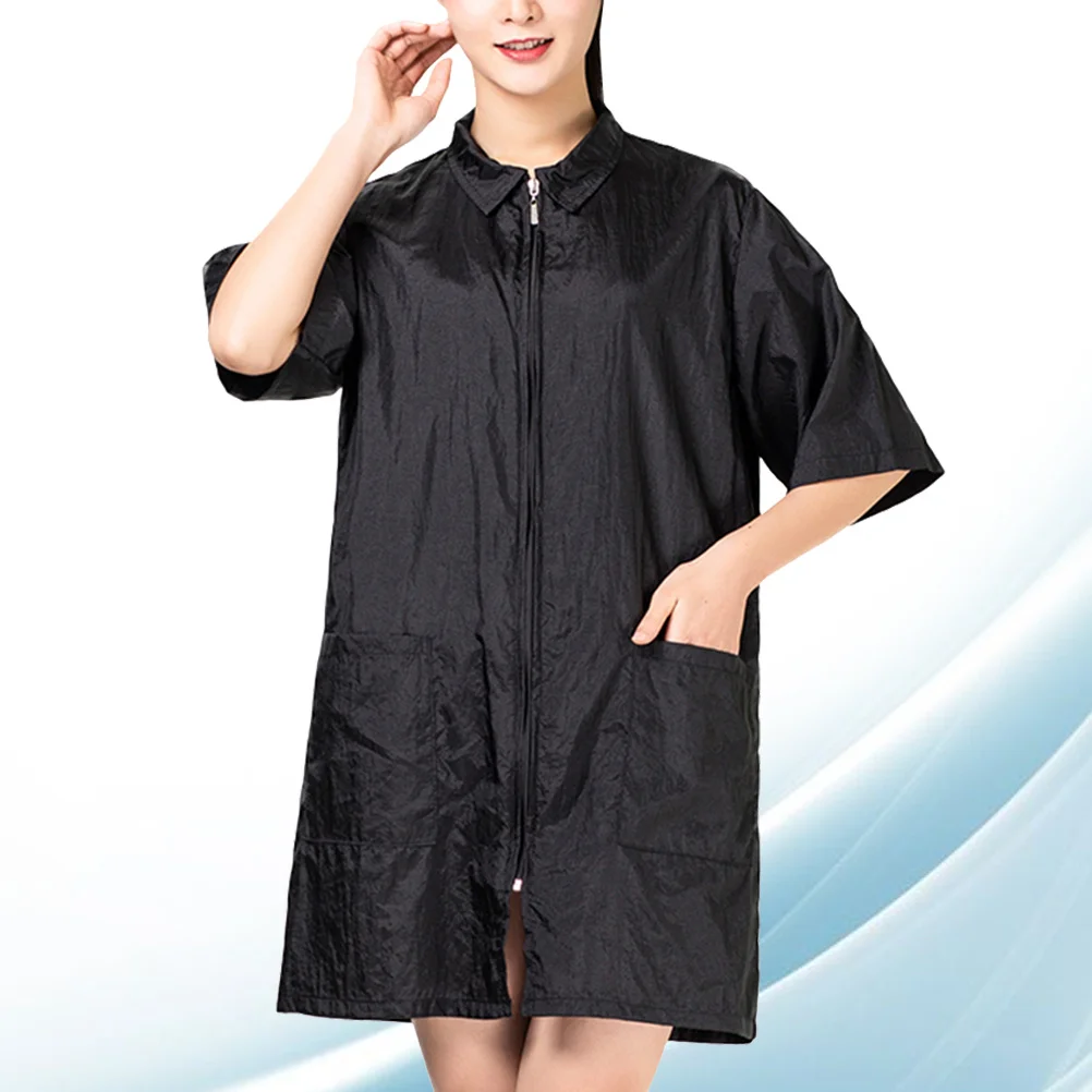 

Водонепроницаемая дышащая окрашивающая одежда для парикмахерской, кухни, с карманами, защитная спецодежда, фартук, рабочая одежда для парикмахера