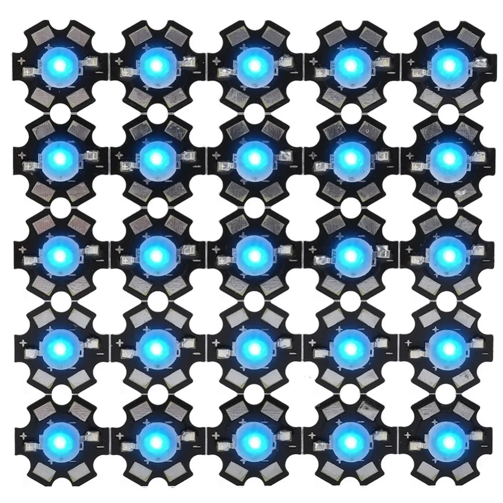 

25PCS Compact 3W Power LED Chips Ultraviolet Chip Aluminium Base 3W LED Chips 25PCS 395nm-400nm LED Emitter DIY Lighting