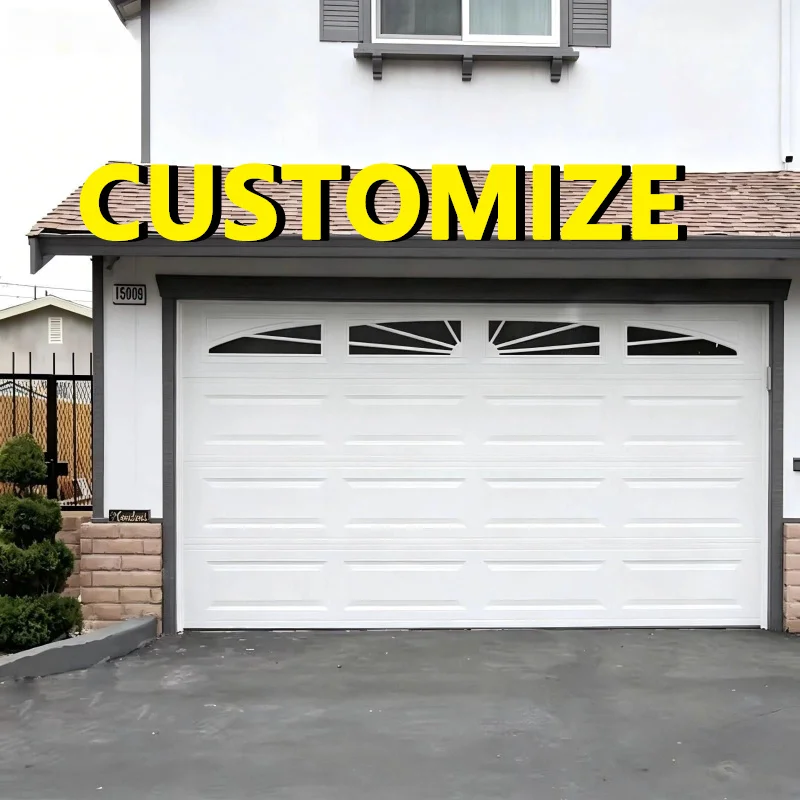 Any Size Custom British Country Style Aluminum Garage Door Retro Pastoral Texture Remote Auto Lift Rural House Entry Door