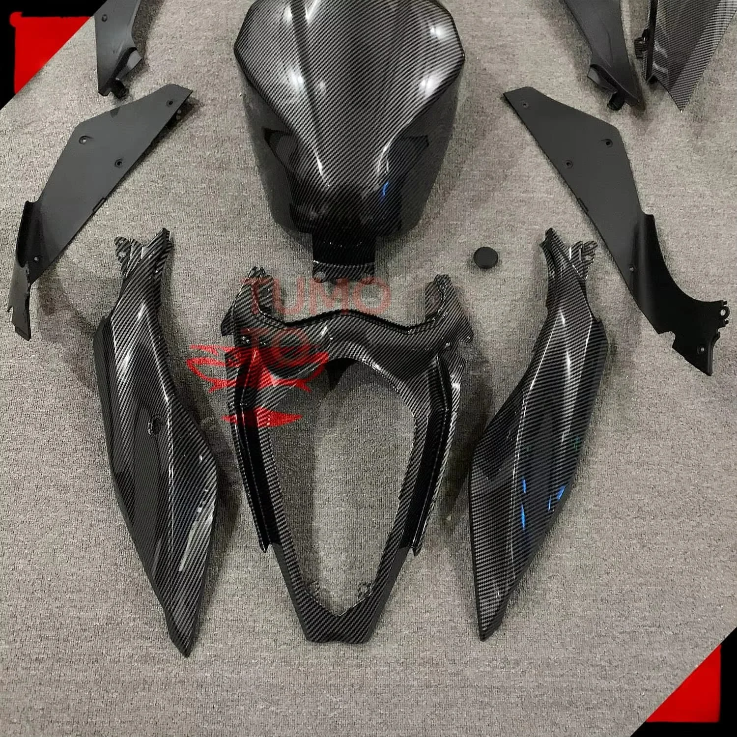 Suitable for Kawasaki Ninja 400 ninja 18-21, 22 models, full body shell, motorcycle fairing, carbon fiber color