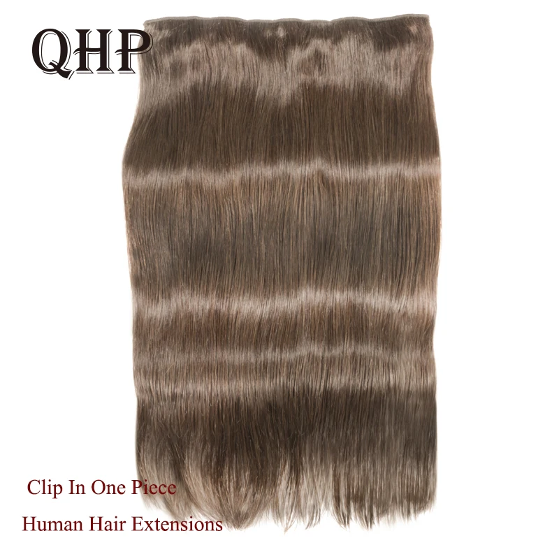 Clip In One Piece Hair Extensions Remy Human Hair Natural Brazilian Human Fusion Hair Extensions 10 Inches With 5 Clips 70G