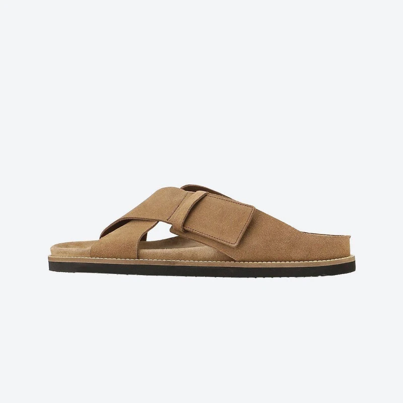 New Men's Slip-On Sandals Breathable Thick Bottom Fashionable Magic Tape Outdoor Summer Slip-On Shoes Quality Footwear