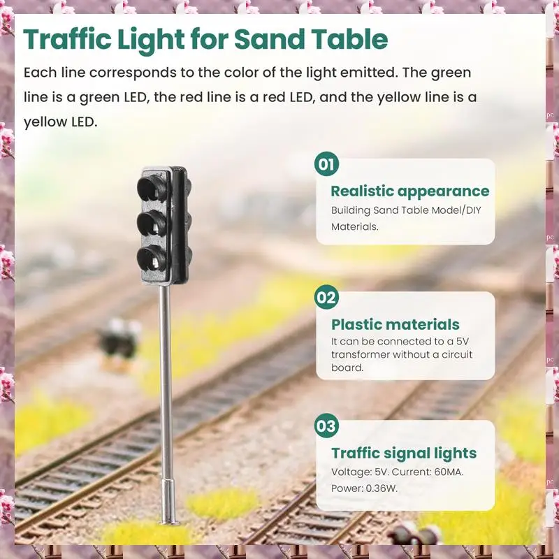 2025 3 Color Traffic Light Signals Ho Oo Scale Model 6Led For Diy Sand Table Crossing Street Construction Railway Two Side,3 Col