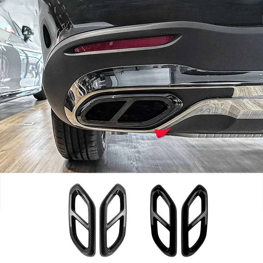 

For Mercedes Benz GLC Class X254 2023+ GLC260 GLC300 AMG Car Rear Throat Exhaust Pipe Muffler Tips Cover Trim Car Accessories