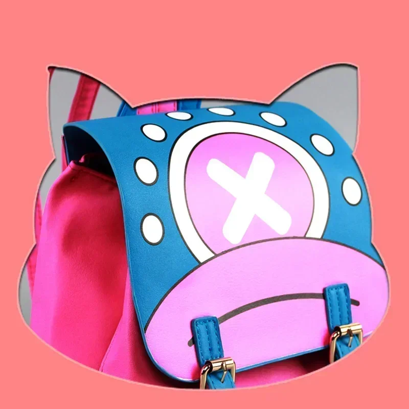 Anime One Piece Tony Tony Chopper Totoro Cute Cartoon Manga due dimensioni borsa da scuola per studenti zaino borsa a tracolla Cosplay Bac