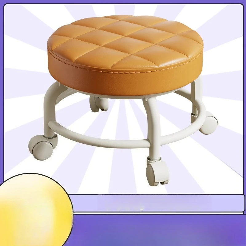 Hot Sale Swivel Stool with Wheels Portable Ottoman for Living Room Kids and Home Sewing Use