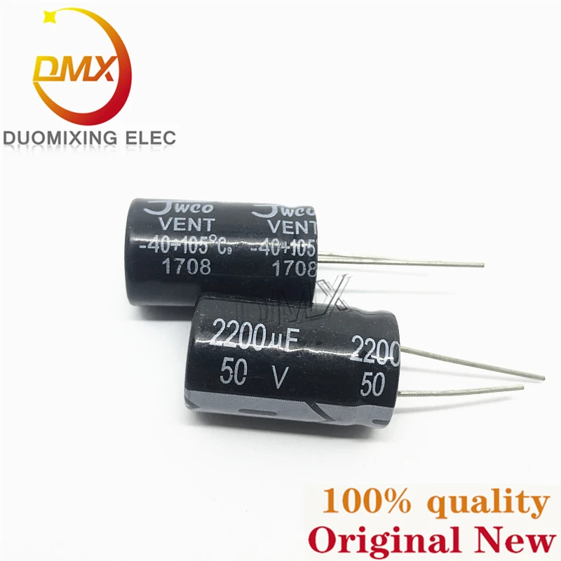 10-50PCS/LOT 100%NEW 50V2200UF 16X25MM 105°C In-line electrolytic capacitor 2200UF 50V 10*25MM 105°C High temperature resistance