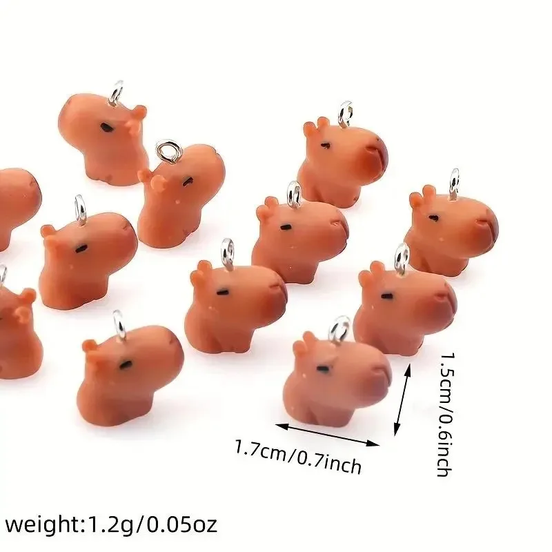 10Pcs Cute Capybara Resin Beads Lovely Animal Spacers For DIY Necklaces Bracelets Craft Jewelry Decor